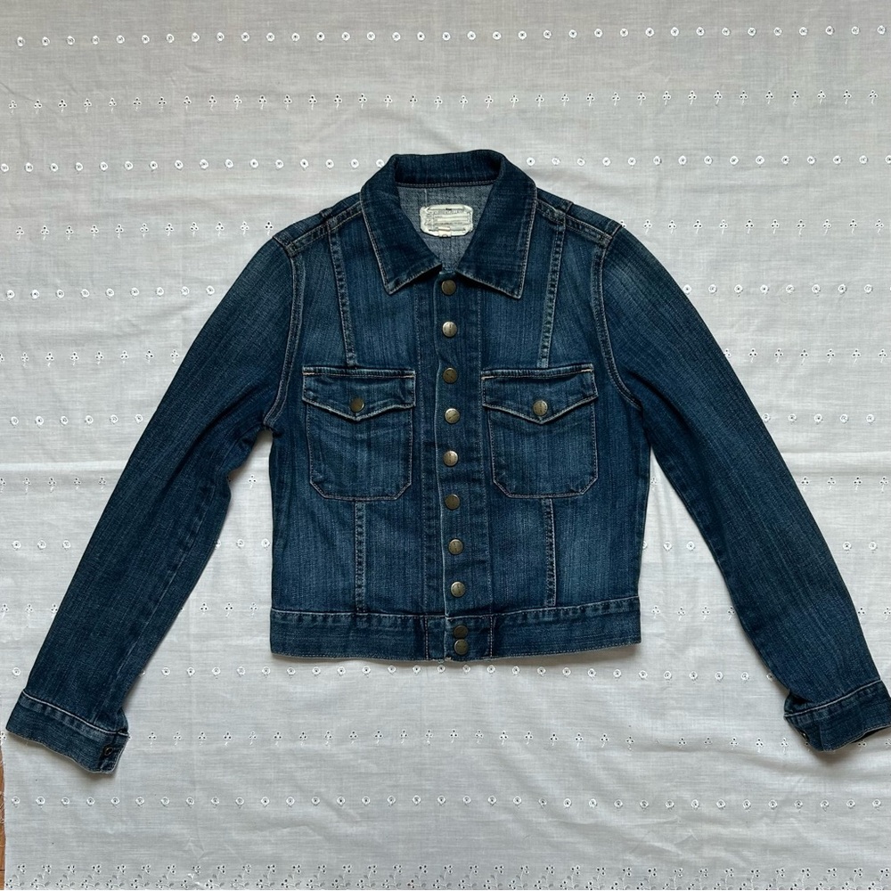 Current/Elliott Classic Blue Jean Fitted Jacket